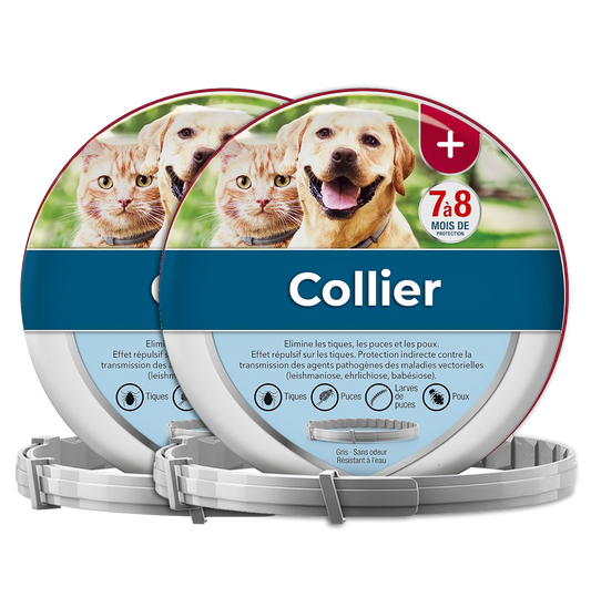 2 Colliers anti-puces et anti-tiques
